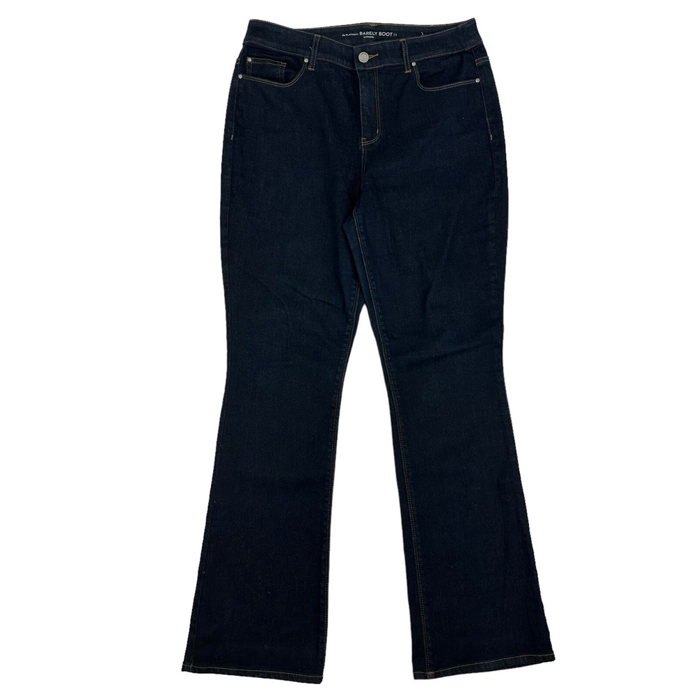 Chicos Platinum Barely Boot Bootcut Denim Blue Jeans Dark Wash Sz 8 (Chico Sz 1)